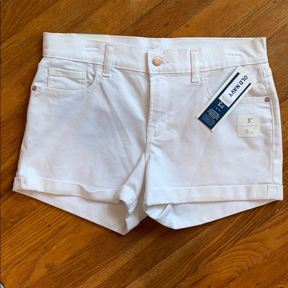 White Denim Boyfriend Shorts